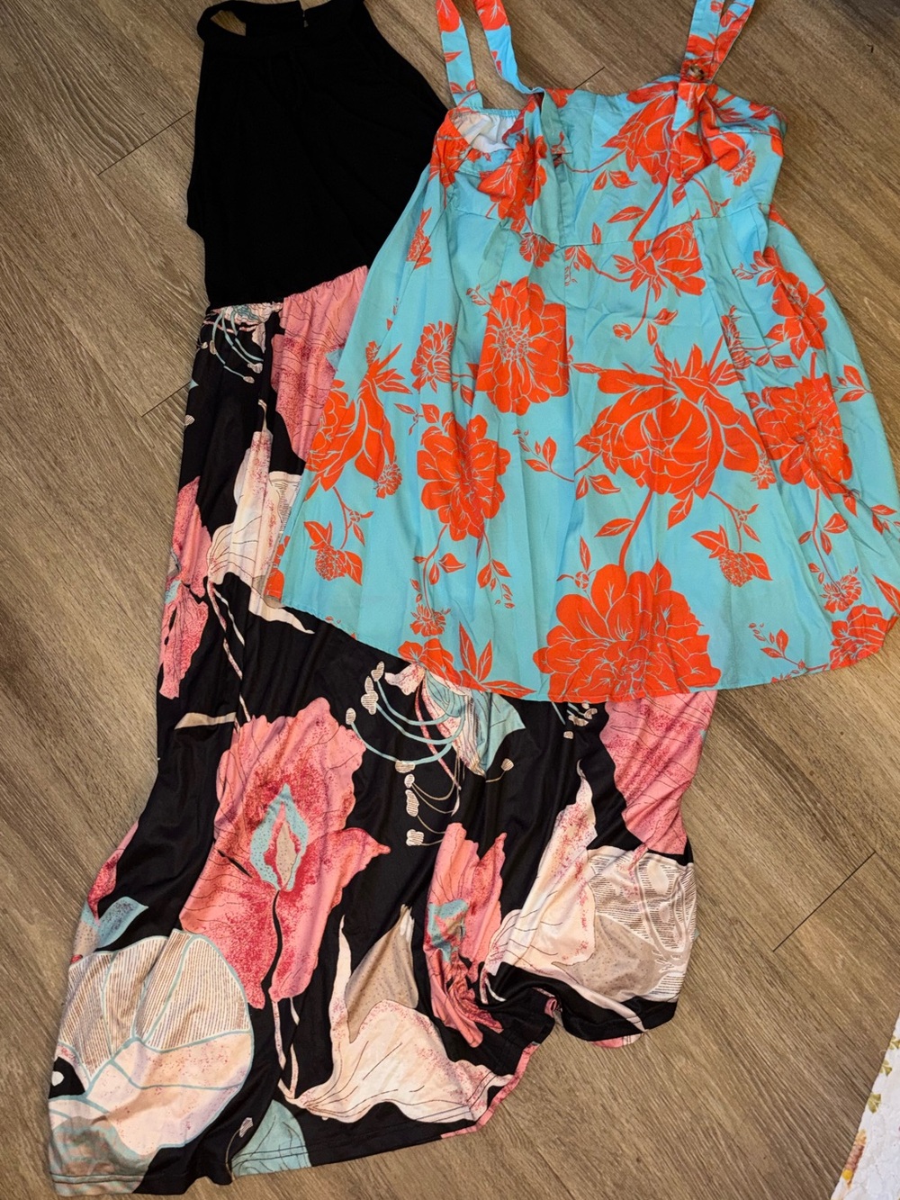 SHEIN Plus Size Maxi Dress & Floral Tank Bundle 3X 4X Boho Summer A63